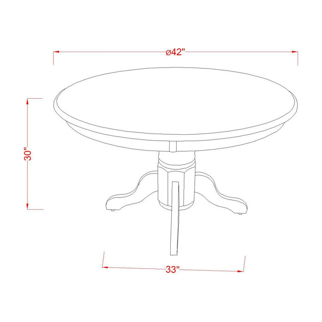 3Pc Round Dining Table and Two Parson Chairs S436797