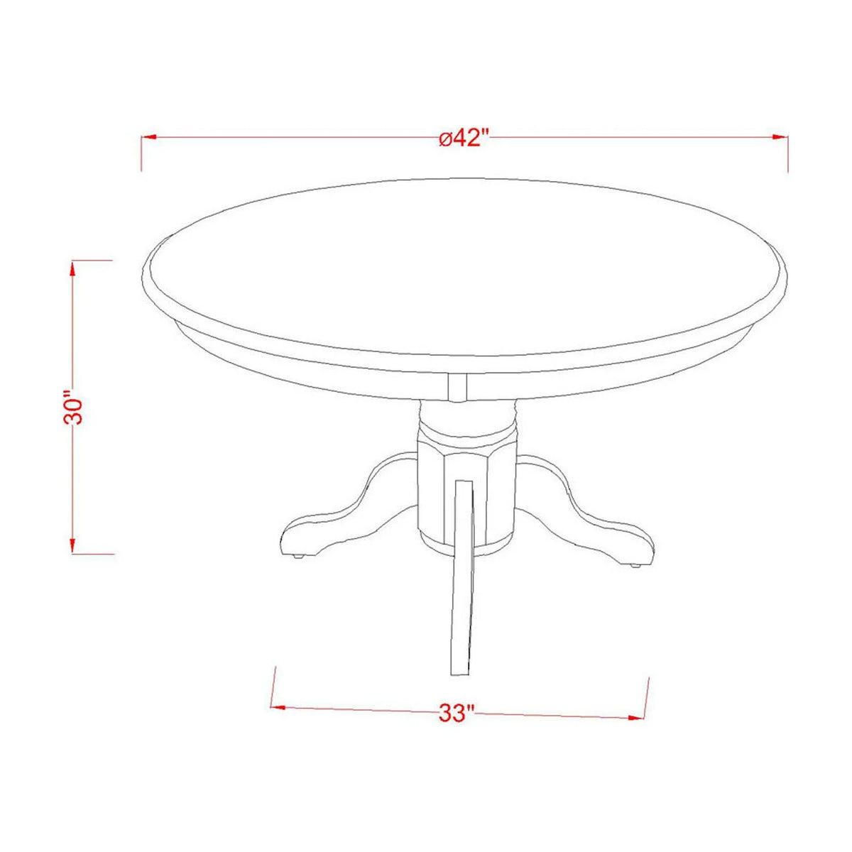 3Pc Round Dining Table and Two Parson Chairs S436797