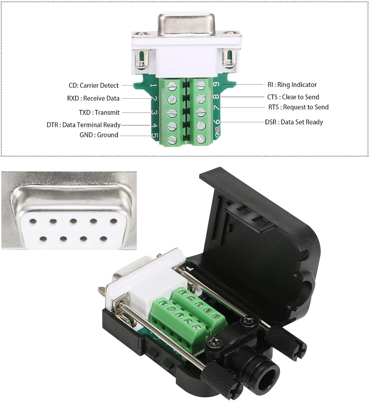 DB9 Breakout Connector 5 Male+5 Female 9 Pin H602511