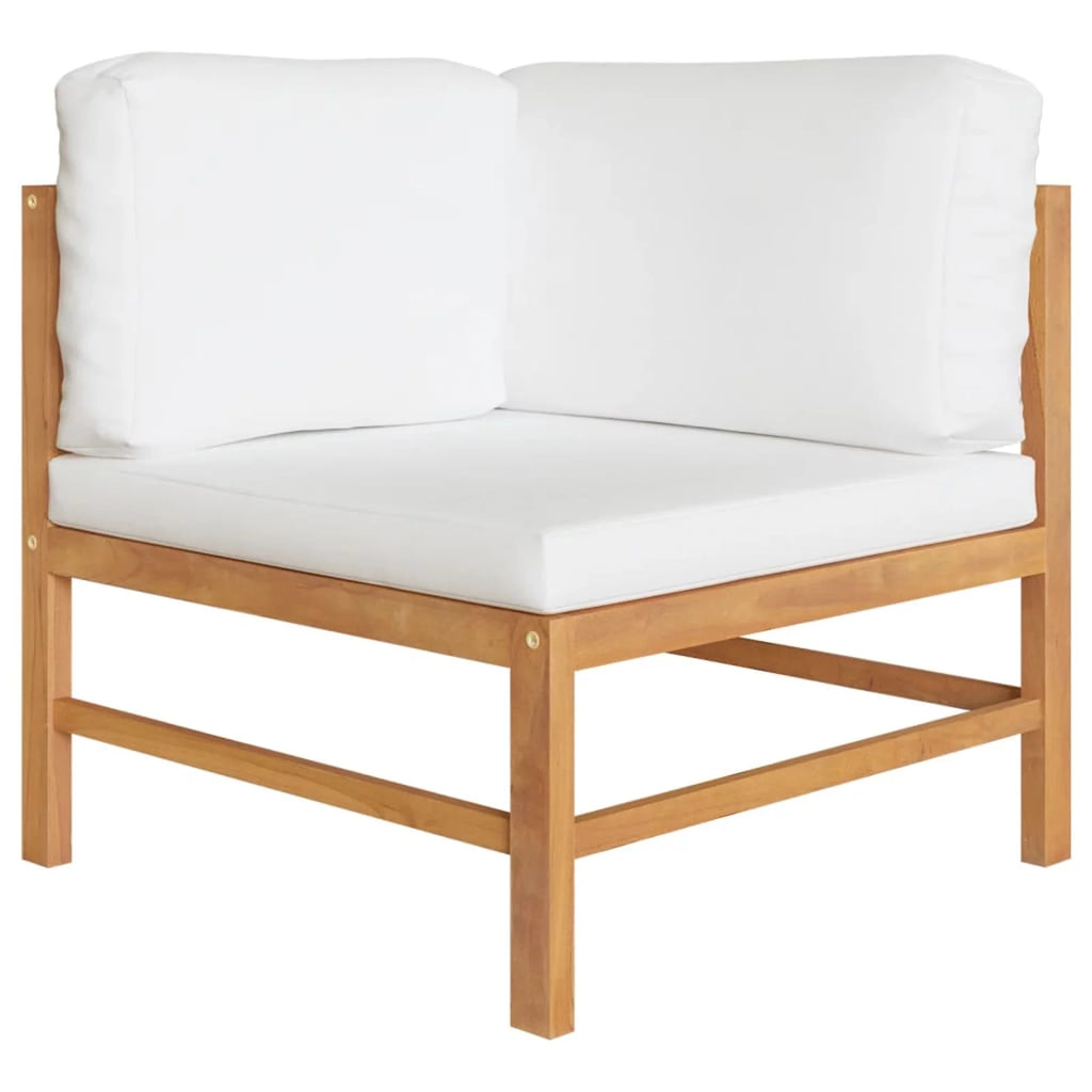 2-Seater Teak Wood Patio Bench with Cream Cushion V24383