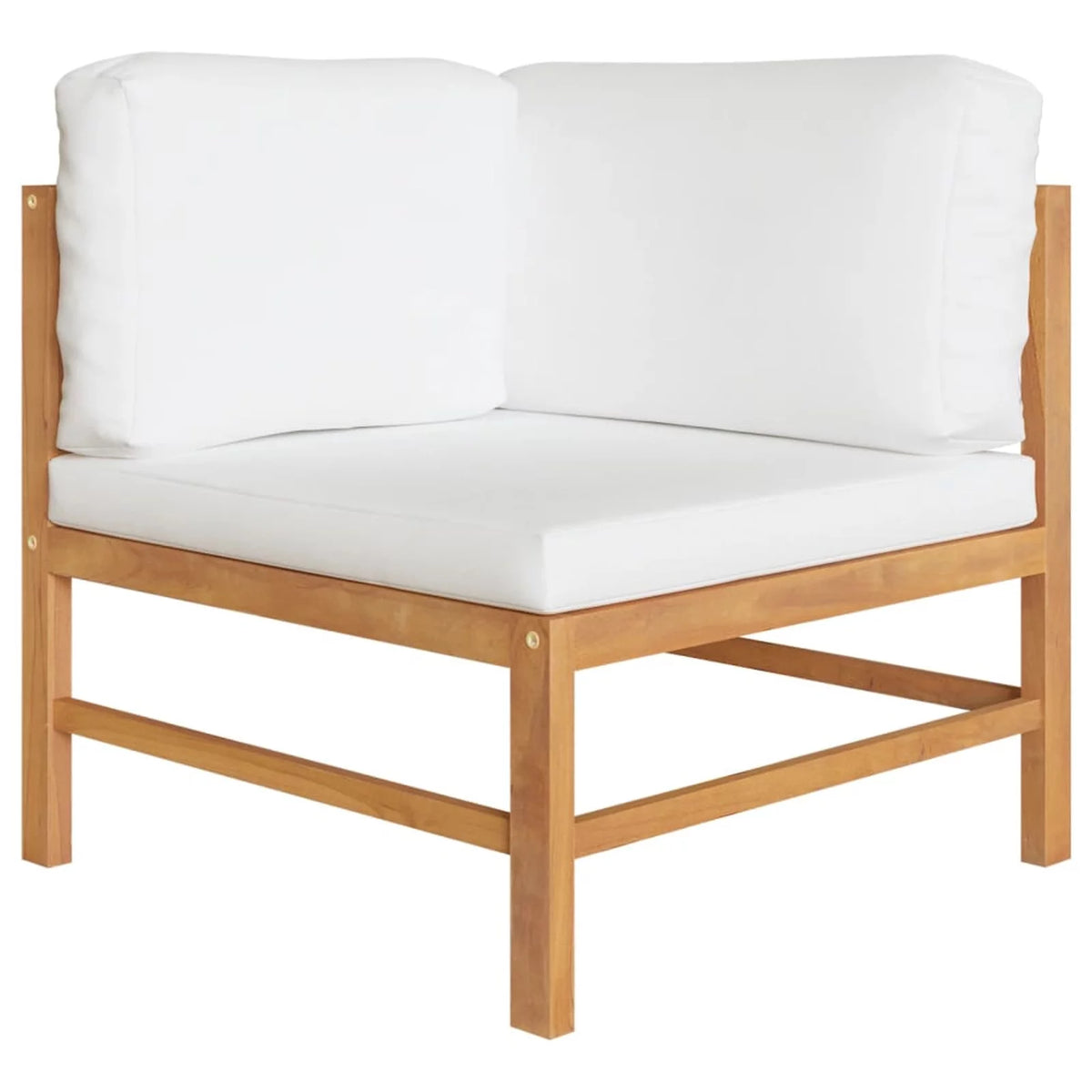 2-Seater Teak Wood Patio Bench with Cream Cushion V24383