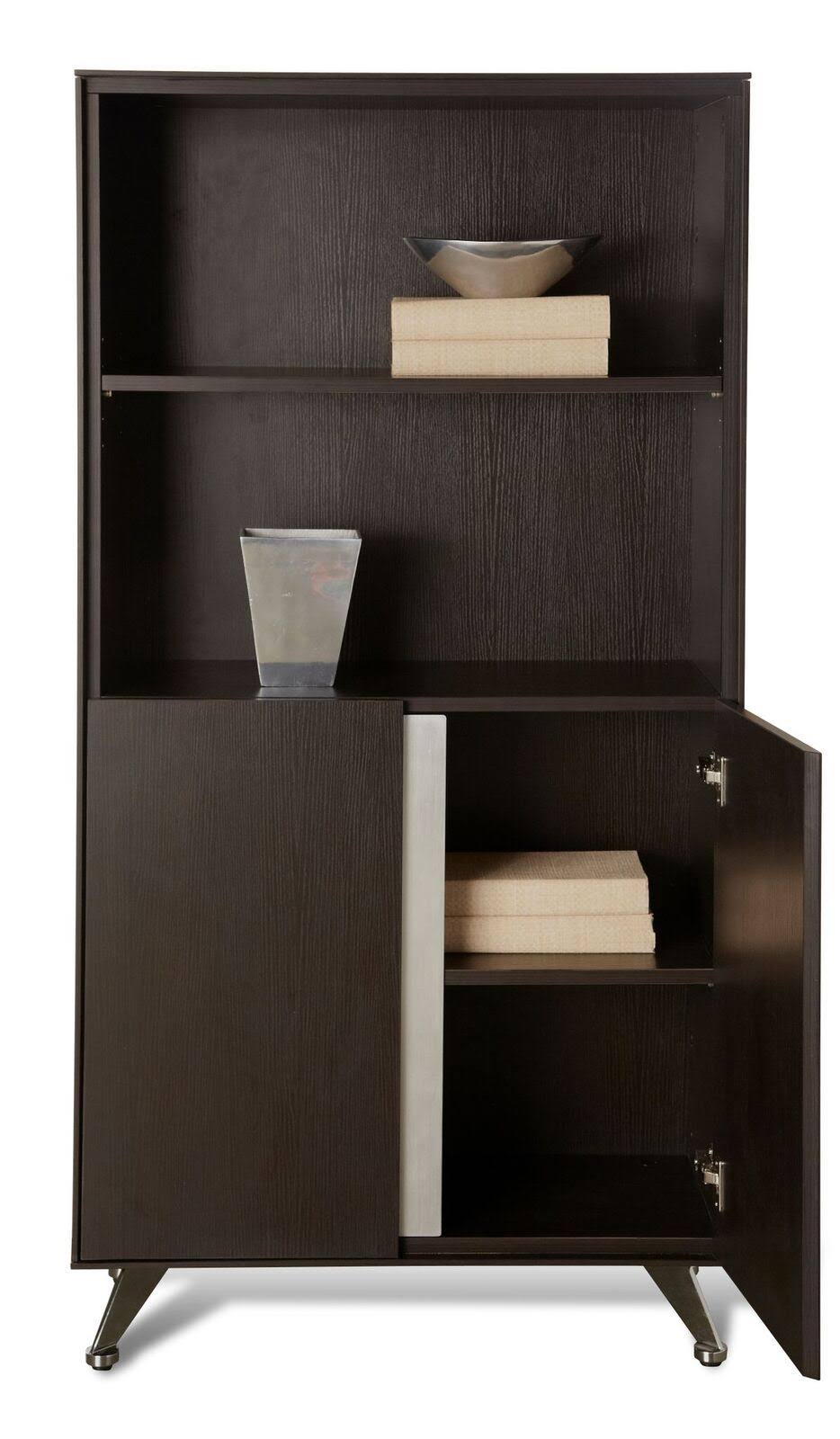 Walnut Bookcase with Doors O4523