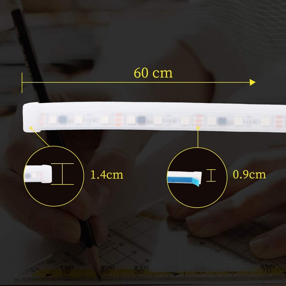 RGB Multi Color 60CM/24 Inch Waterproof LED Strip Lights 2Packs Q9823