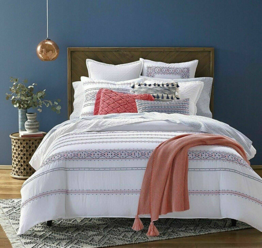 100% Cotton White Full Queen Duvet Cover Set G602837