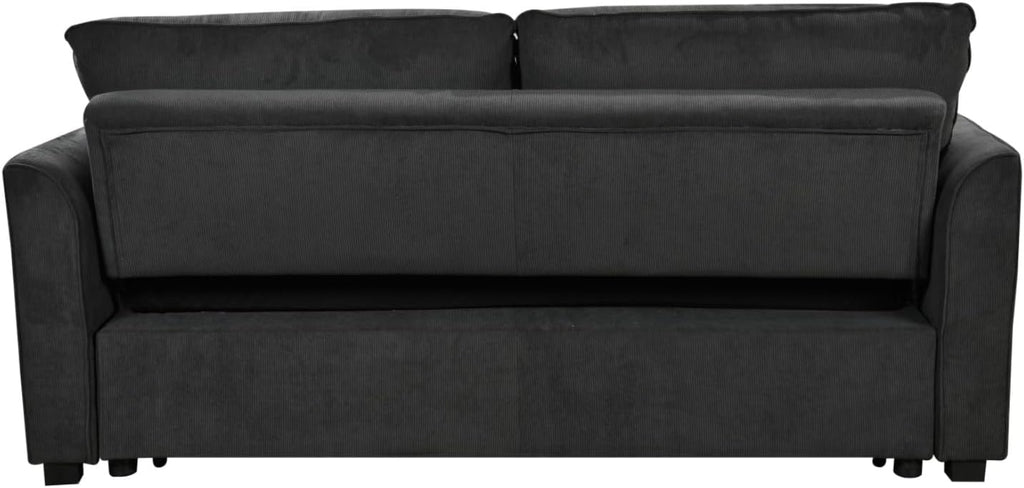 Queen Size Beige Dark Grey Convertible Sleeper Sofa Bed I929