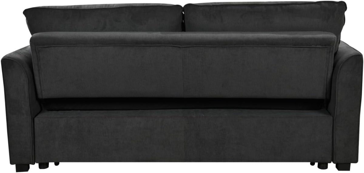 Queen Size Beige Dark Grey Convertible Sleeper Sofa Bed I929