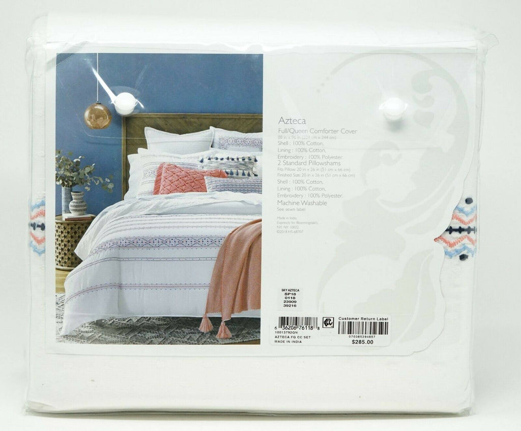 100% Cotton White Full Queen Duvet Cover Set G602837