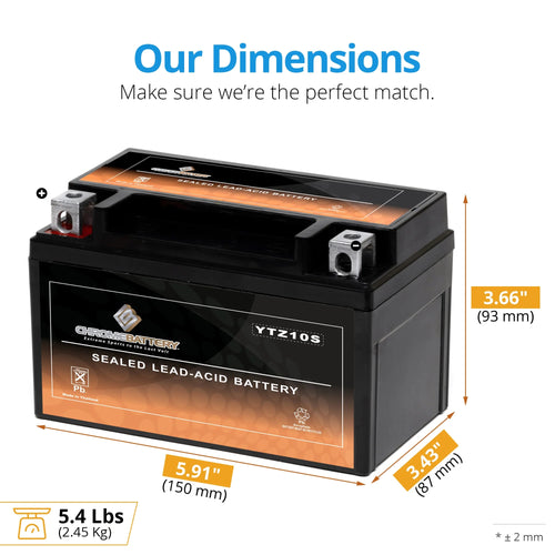 12 Volts 8.6 Ah 190 Cca Motorcycle Battery Q8737