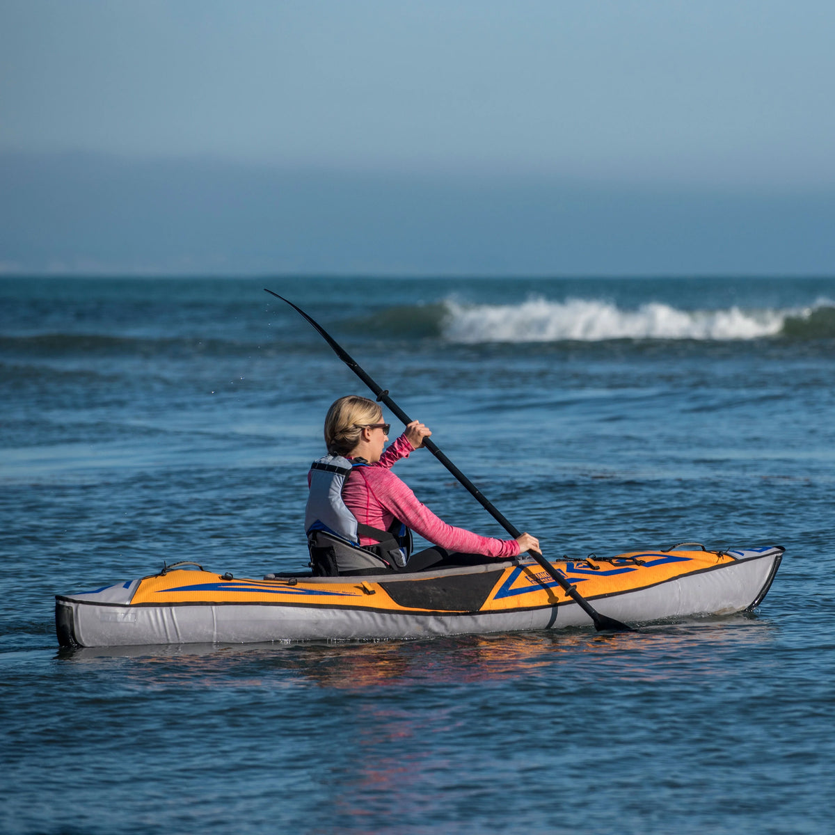 Inflatable Kayak with Pump - 10 ft - Orange V43751