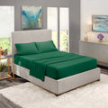 Queen Size Hunter Green Microfiber Fitted Sheet B76182