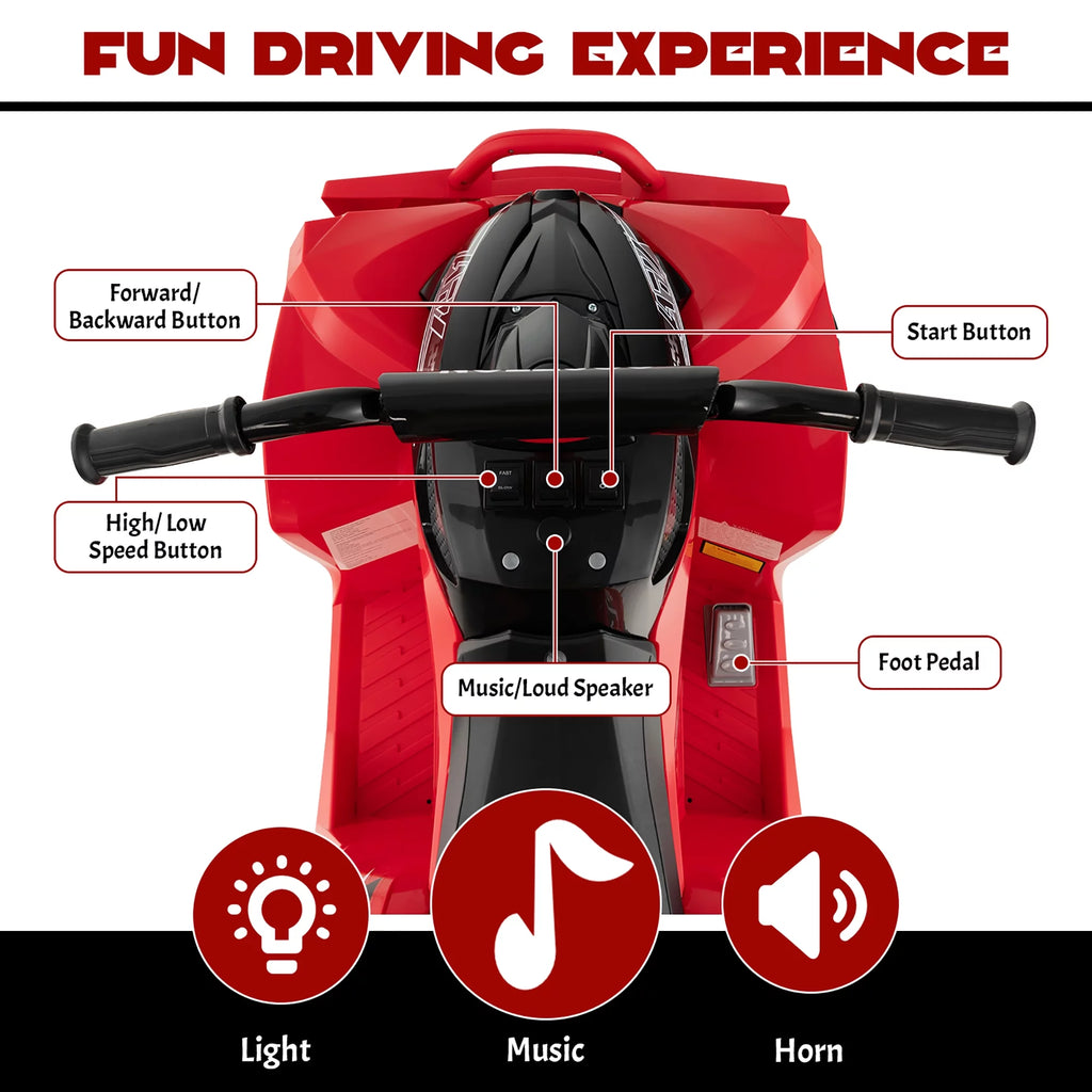 12V Battery Powered Kids Ride On ATV Red J857