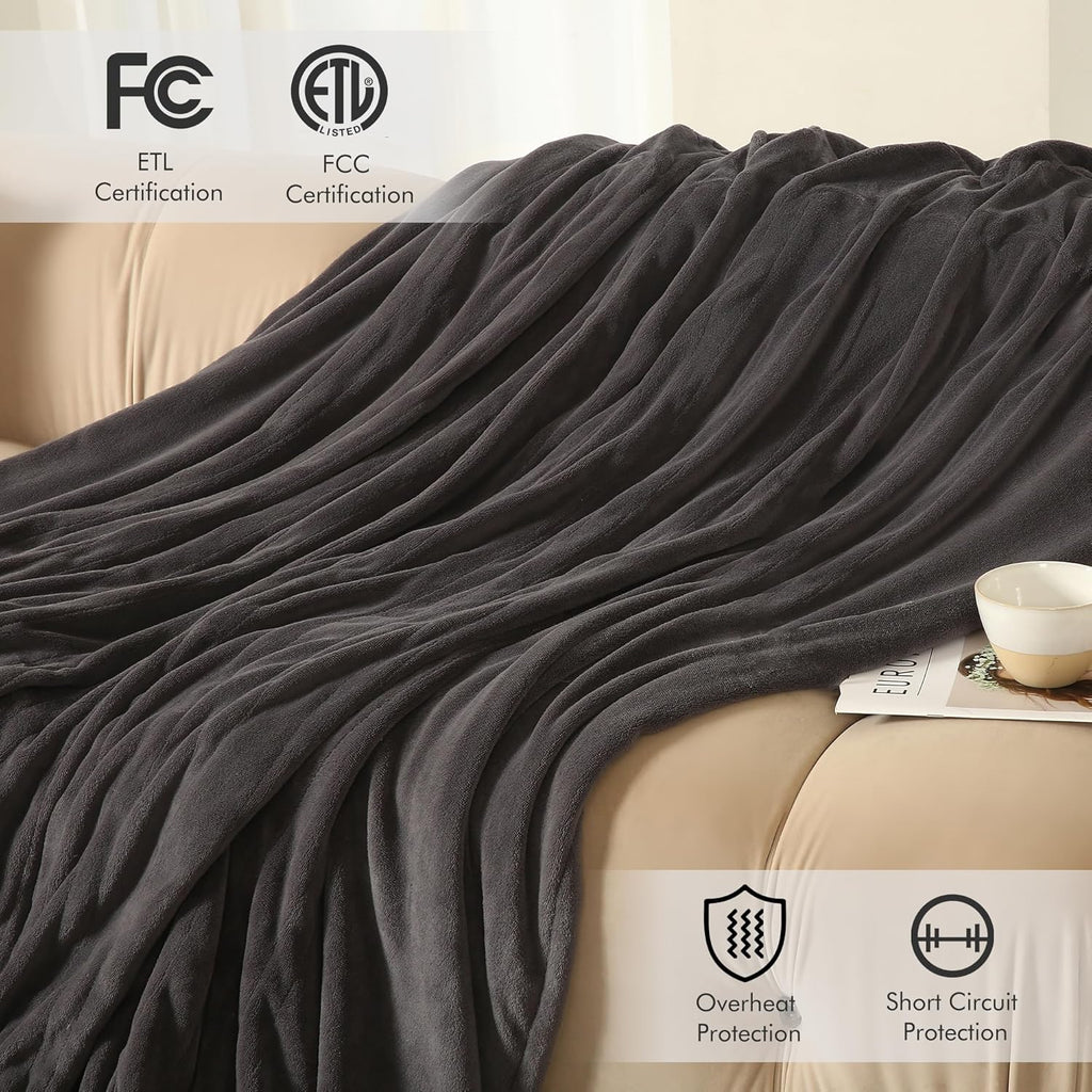 Full Size Electric Blanket 72"x84" Dark Gray B894488