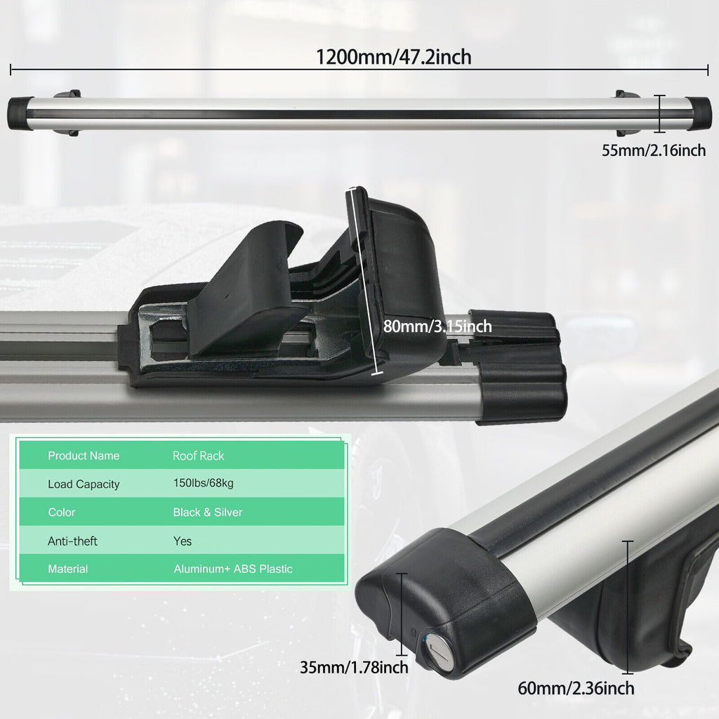 Aluminum Car Top Roof Rack Cross Bar Cargo Carrier R616610