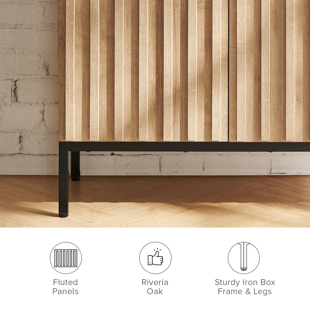 2-Door Storage Accent Cabinet with Metal Legs D162223