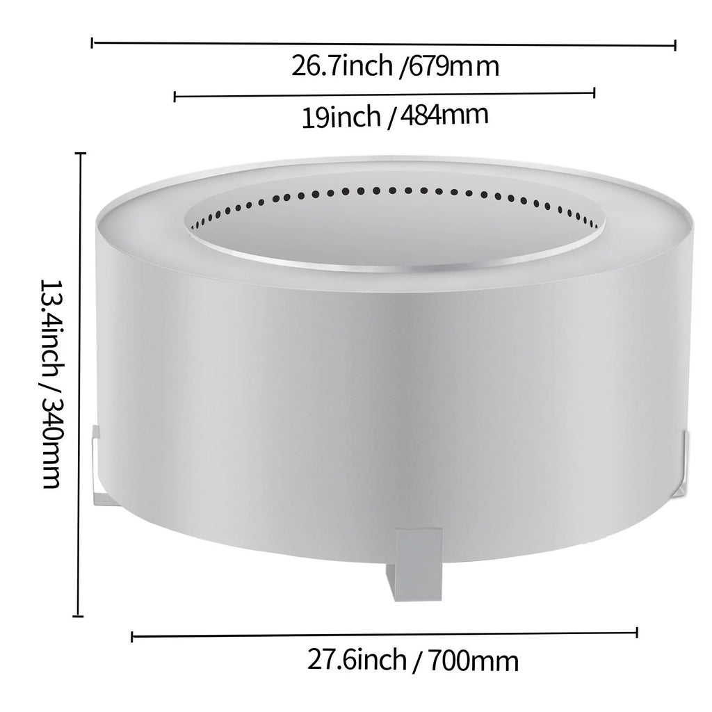 Stainless Steel 27.6 inch Wood Burning Fire Pit A284