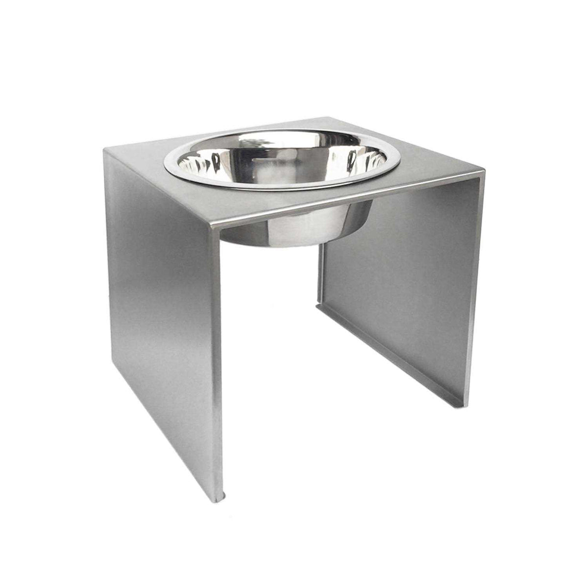 Slate Single Bowl Elevated Stainless Dog Feeder V4711