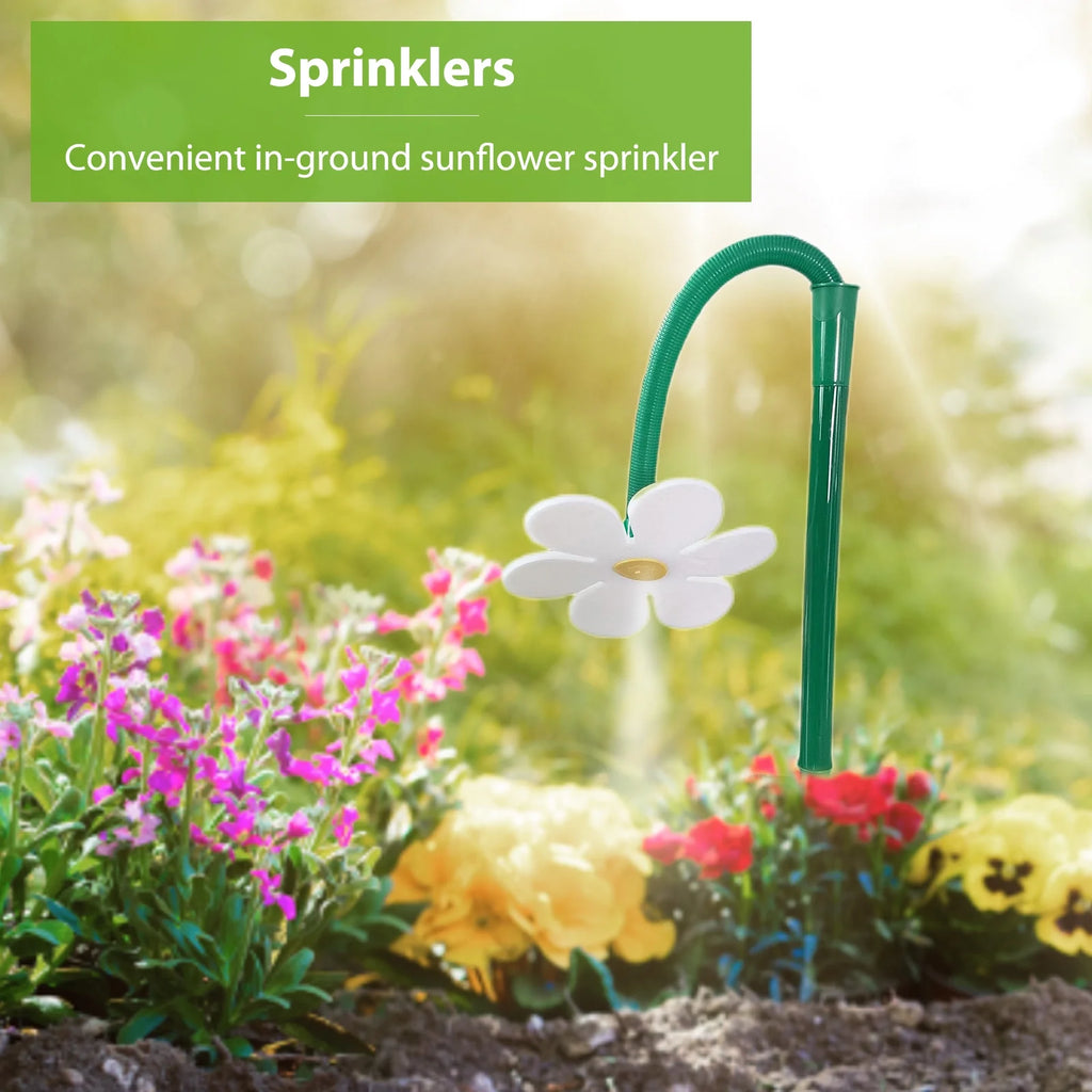 Flower Shaped Dancing Sprinklers Lawn Watering with 2pcs Adapter (White) H5662