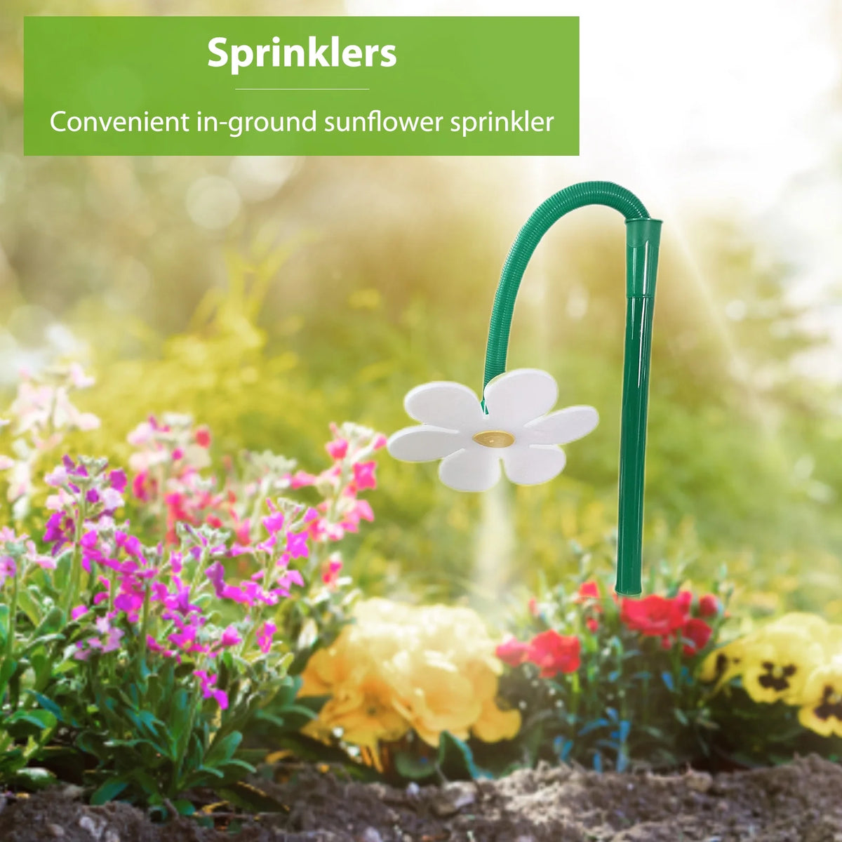 Flower Shaped Dancing Sprinklers Lawn Watering with 2pcs Adapter (White) H5662