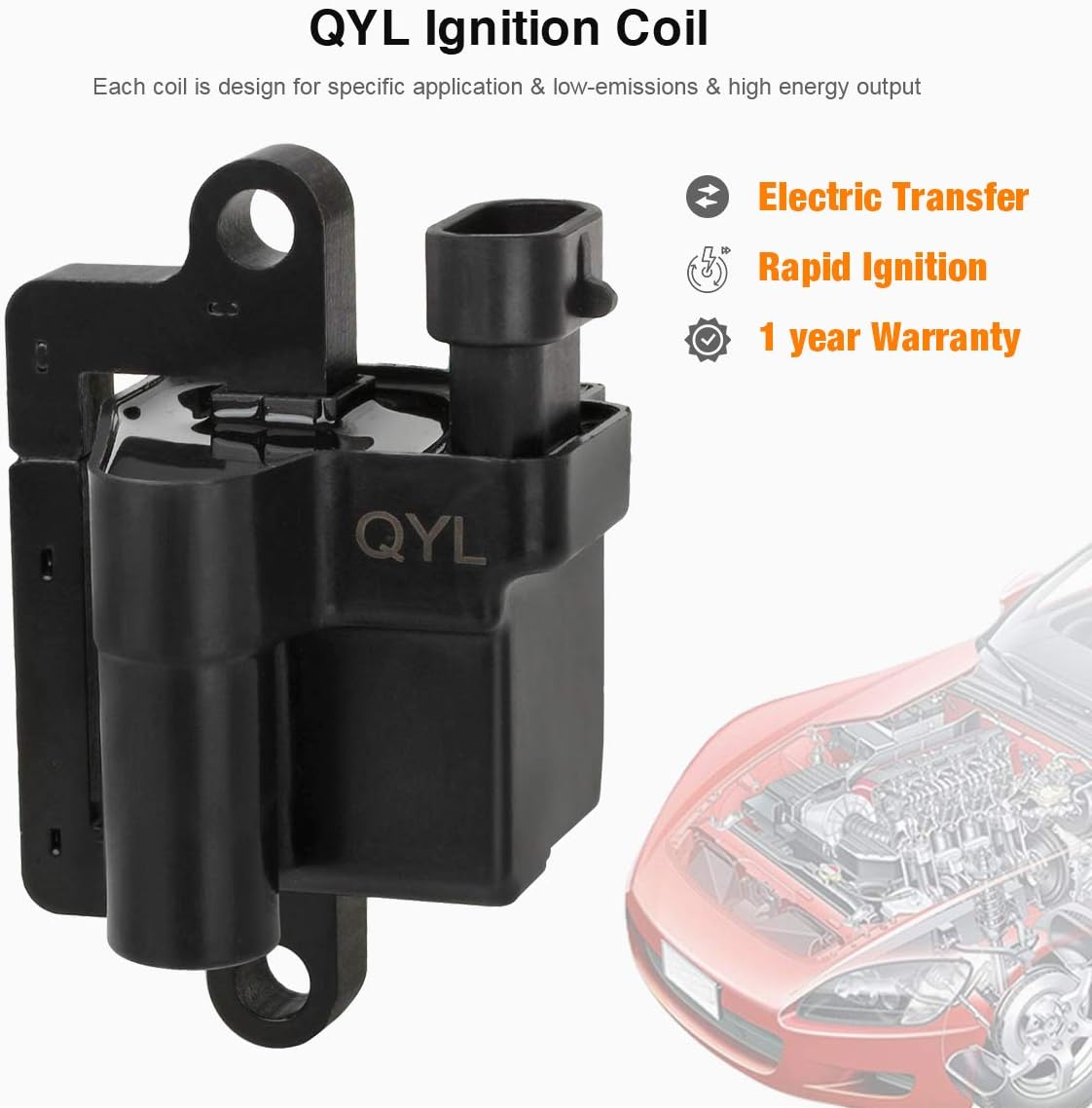 Pack of 8 Ignition Coils for Cadillac Escalade Chevy Avalanche Silverado Suburban Tahoe GMC Topkick Savanna Sierra Yukon 1999-2009 4.8L 5.3L 6.0L 8.1L A277