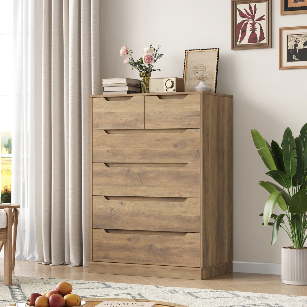 White 6 Drawer Wood Dresser W275697