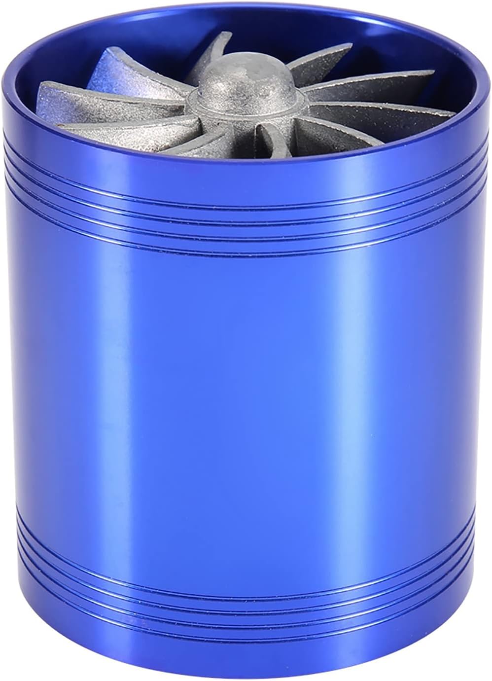 Twin Fan Turbine Car Air Intake Turbocharger Super Gas Fuel Saver Turbo (Blue) Z86611