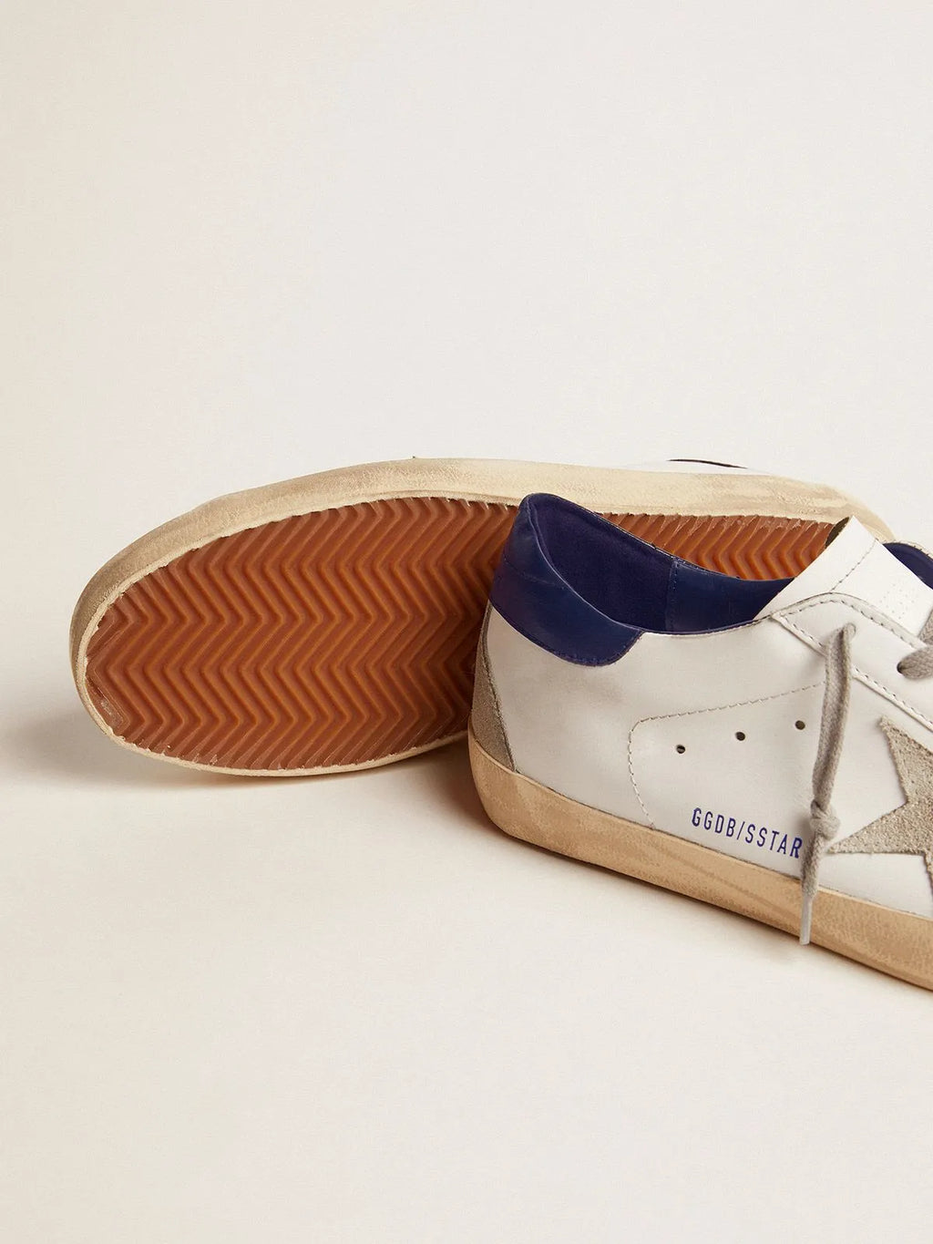 Sneakers with Blue Suede Heel Tab P725549