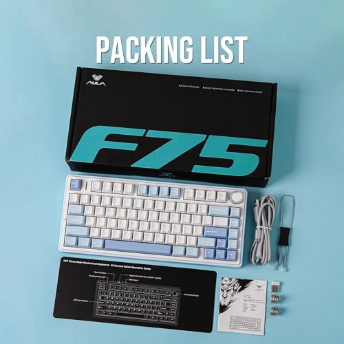 Light Blue 75% Wireless Mechanical Keyboard N558