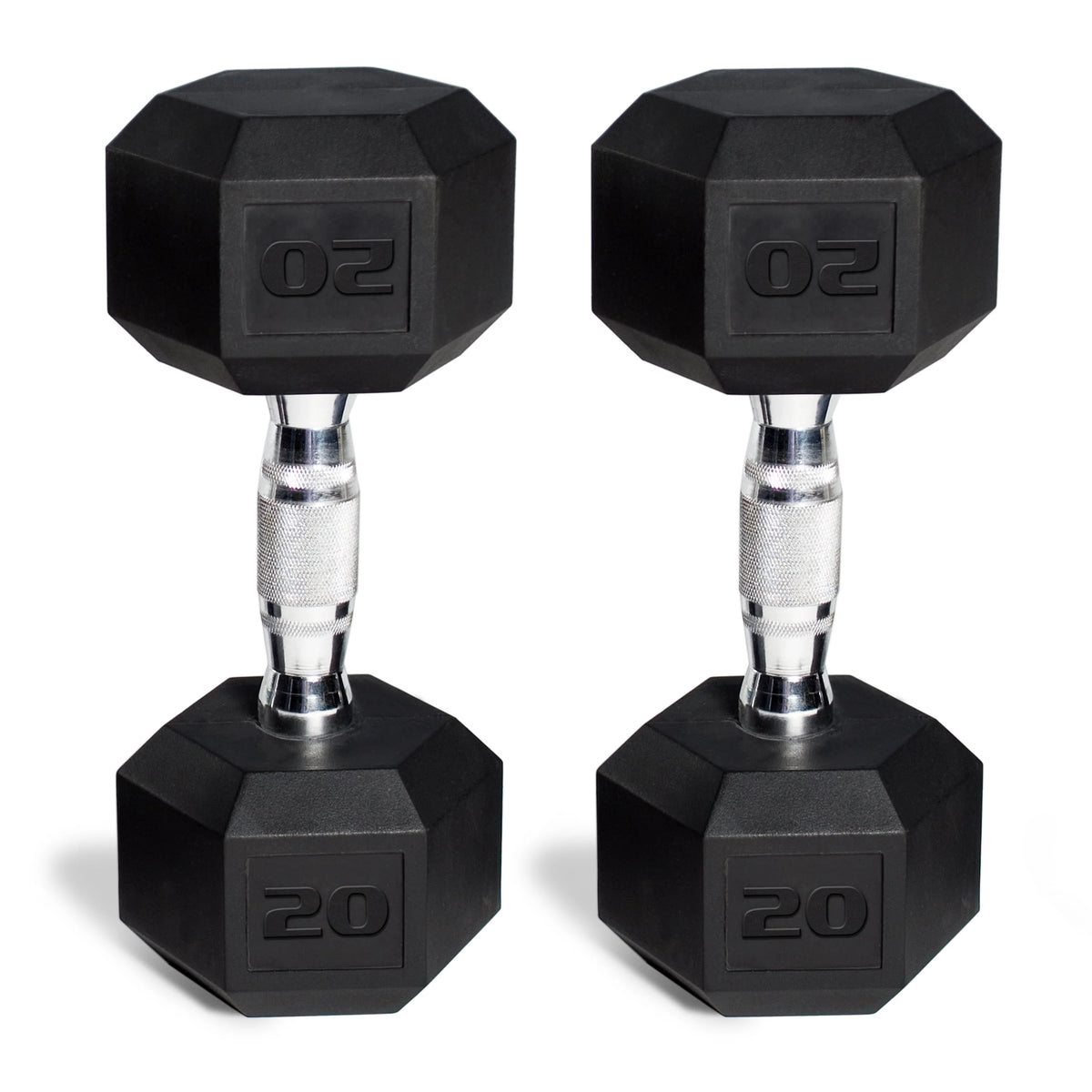 50 lb Rubber Hex Dumbbell Weight Set P93379