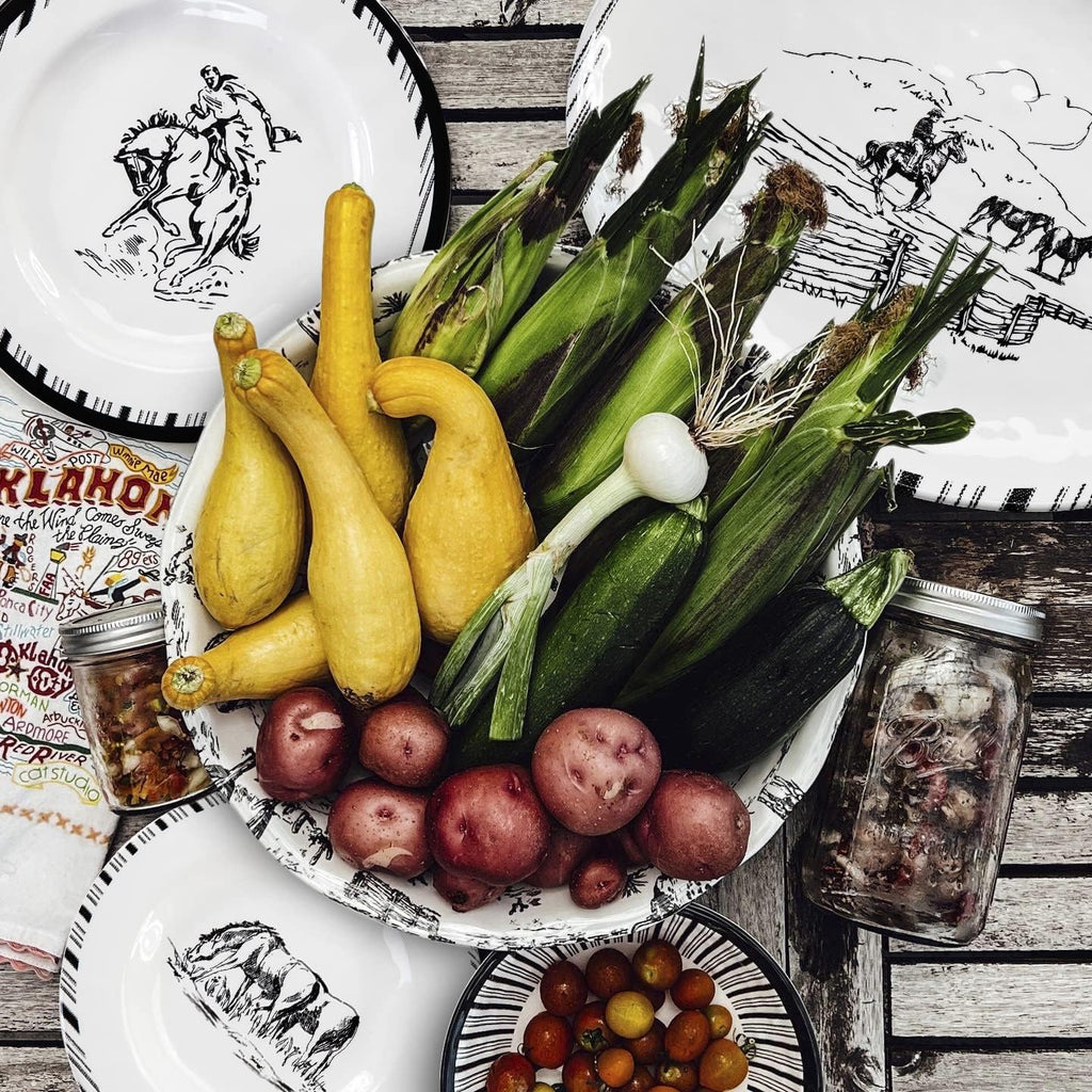 Black And White Melamine Serving Platter F6272