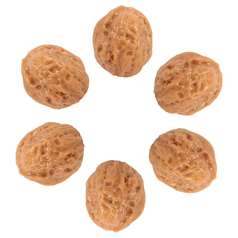 6 Pcs Faux Walnut Artificial Food Models Decorations I63713