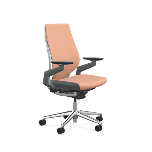 Graphite Fabric Office Chair with Polished Aluminum Base A379