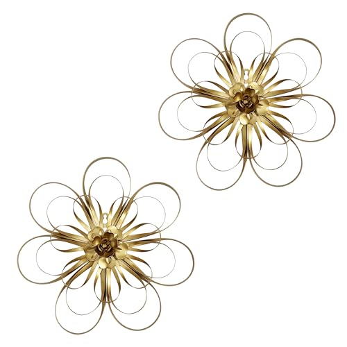 Whitewash Flowers Wood Wall Decor Metal Rustic Wall Art I60816