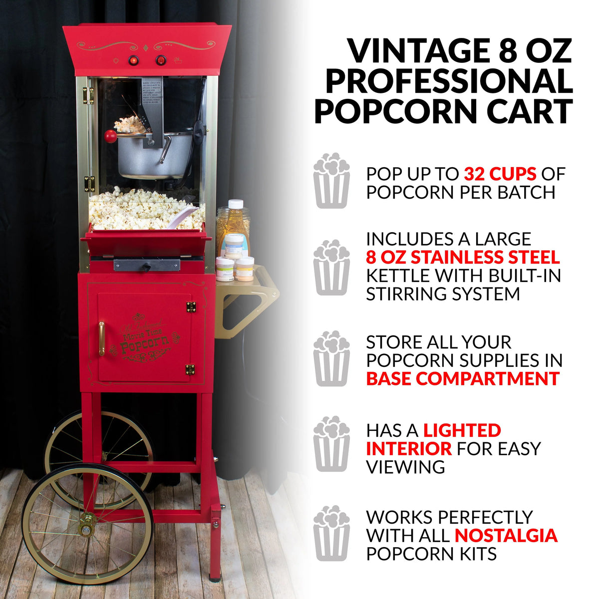 Vintage 8-Ounce Popcorn Cart I4191