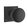 Flat Black Half Dummy Door Knob and Square Rose R93036
