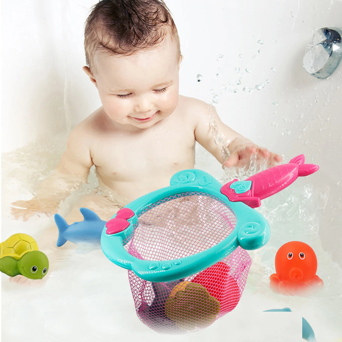 Color Changing Floating Baby Bath Toys with Net N4216