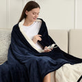 50" x 60" Blue Fleece Heated Throw Blanket P16579