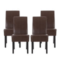 Faux Leather Dining Chairs Set of 4 Dark Brown E435178