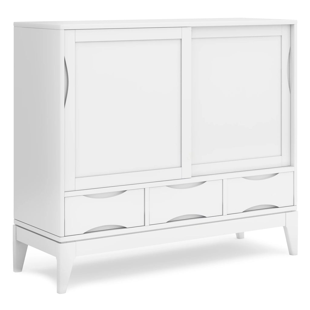 White Solid Hardwood Storage Cabinet W56460