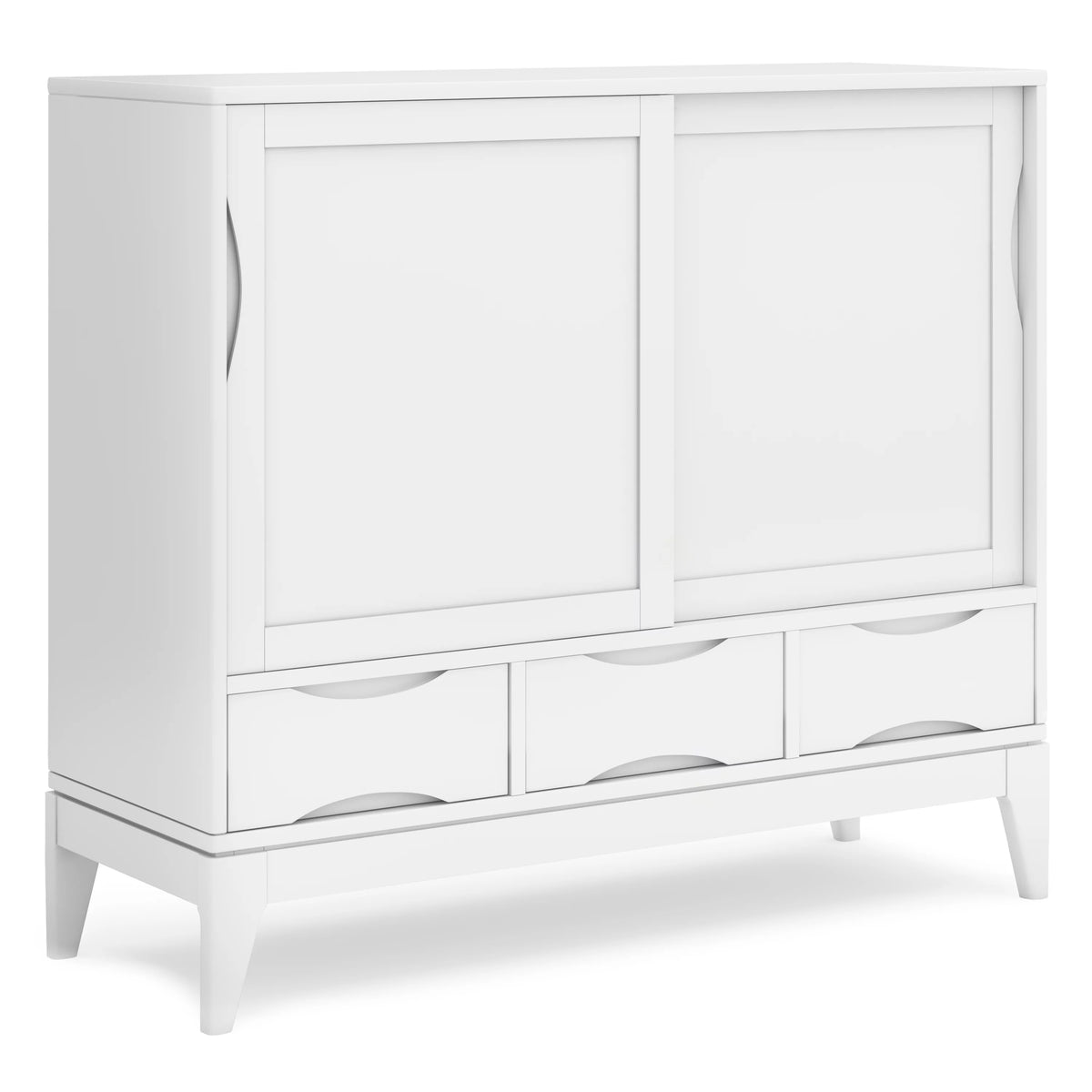 White Solid Hardwood Storage Cabinet W56460