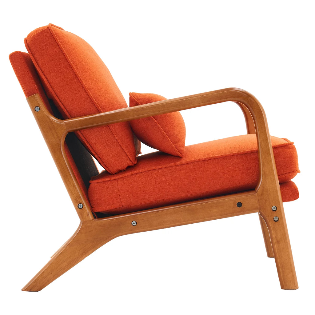Oak Upholstered Armrest Lounge Chair R2288
