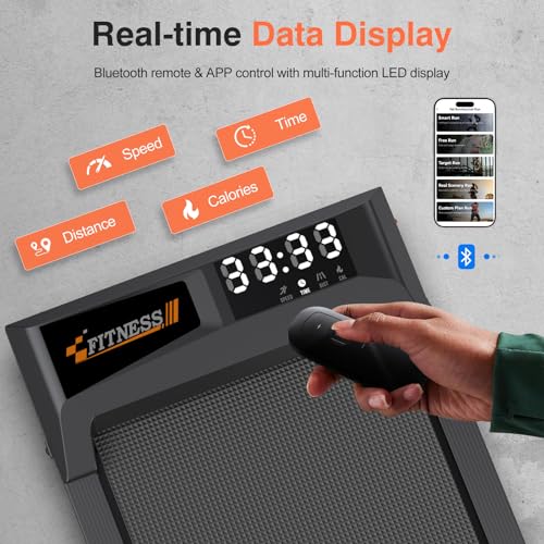 Under Desk Treadmill, 2 in 1 Portable Walking Jogging Running Machine with Remote Control, LED Display, 330lbs N8951