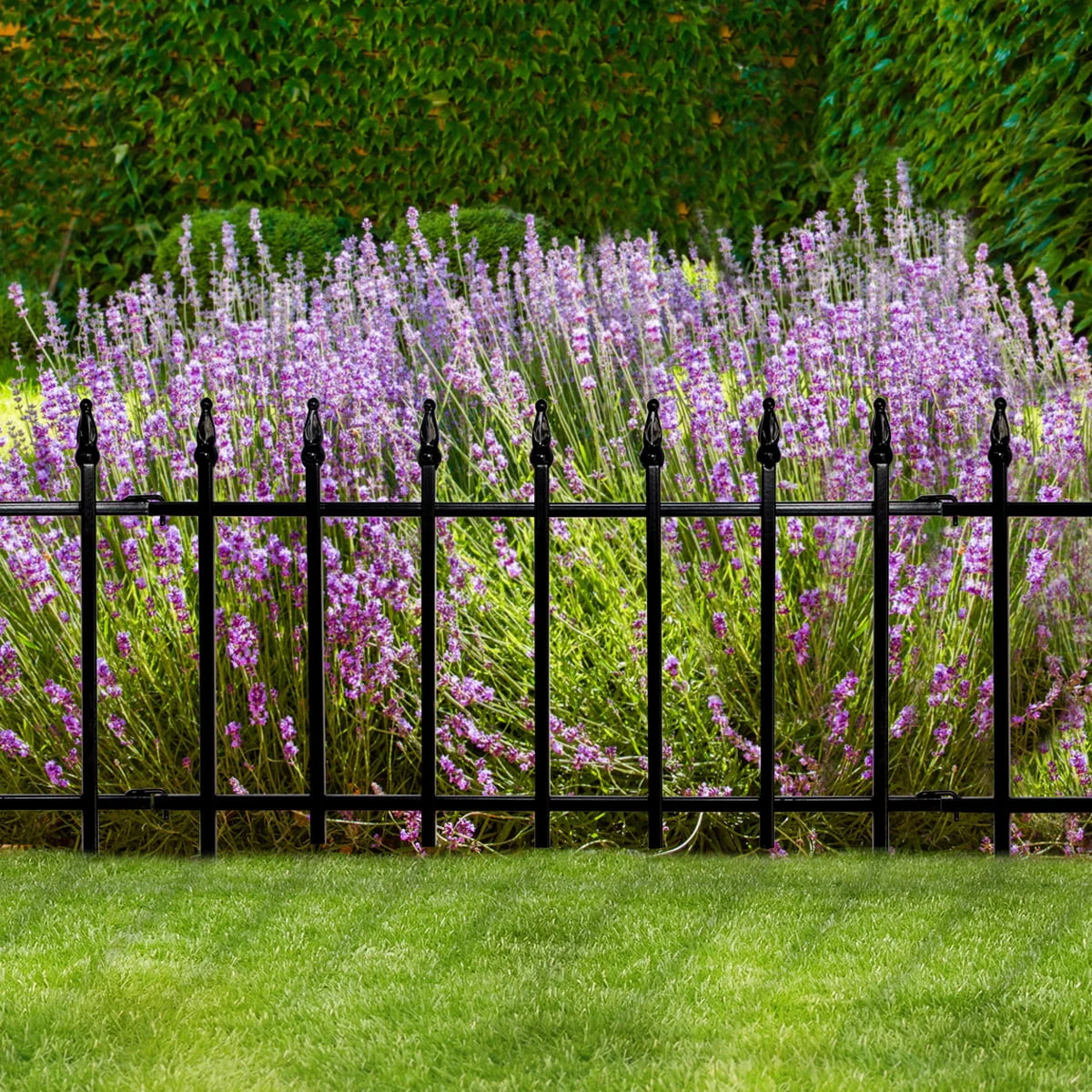 Black Powder Coated Steel Garden Border N731
