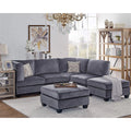 Gray Velvet 6Pc Modular Sectional Sofa T506