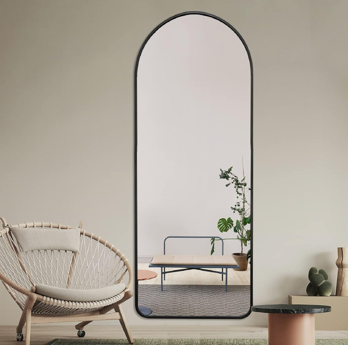 Black Arched Full Length Floor Mirror X415