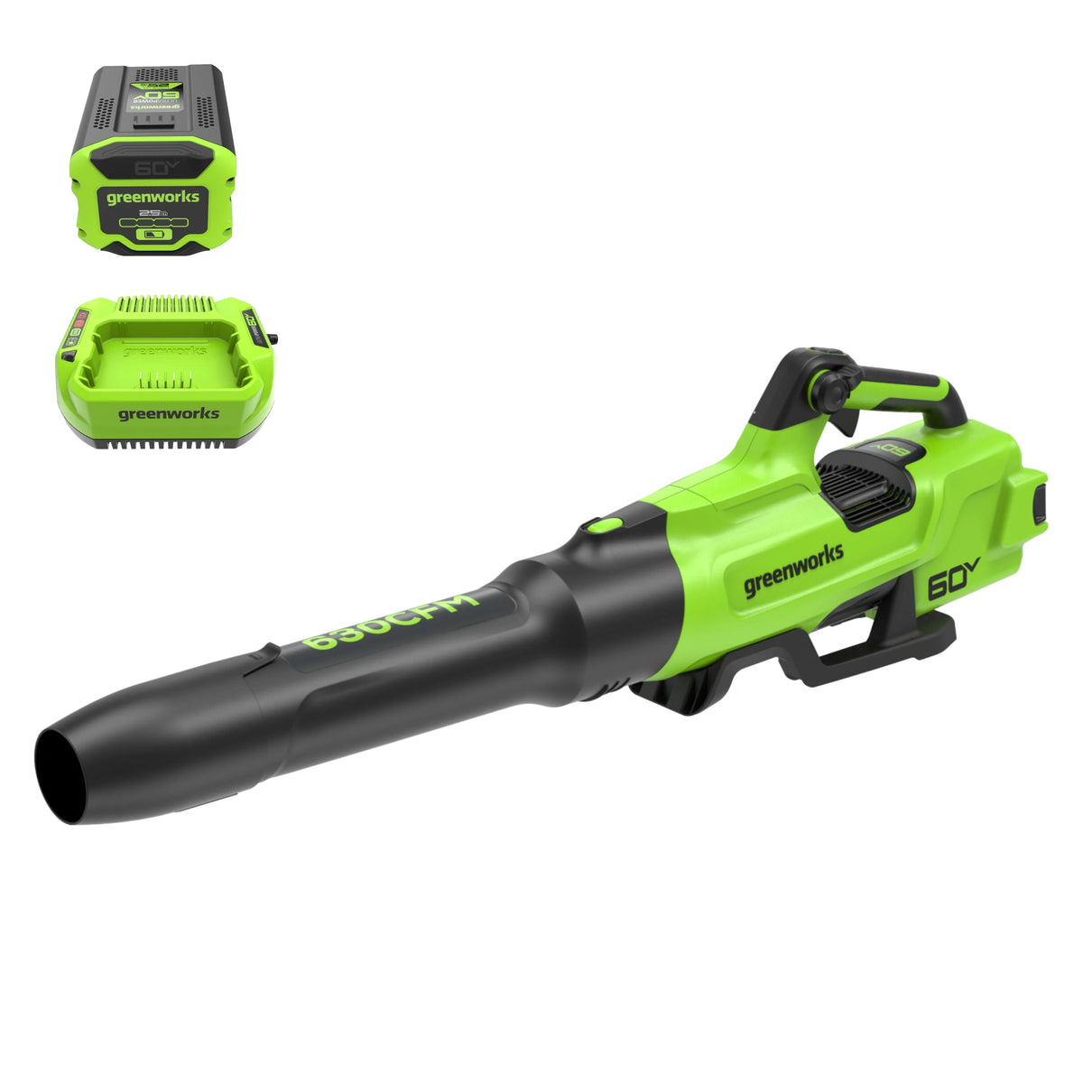 60V 630 CFM 170 MPH Leaf Blower with 2.5 Ah Battery & 3 Amp Charger Q1795