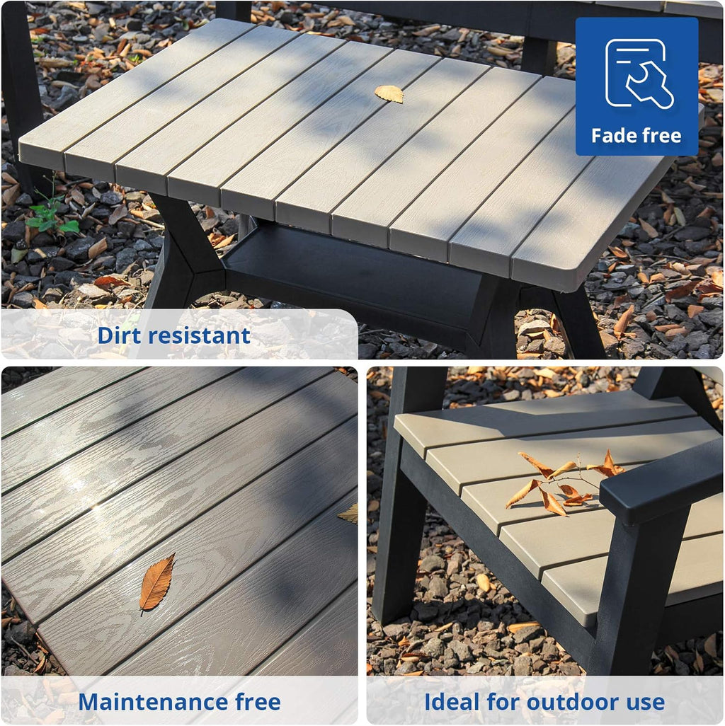4 Pieces Resin Outdoor Patio Furniture Set with Loveseat, Chairs, Coffee Table R372