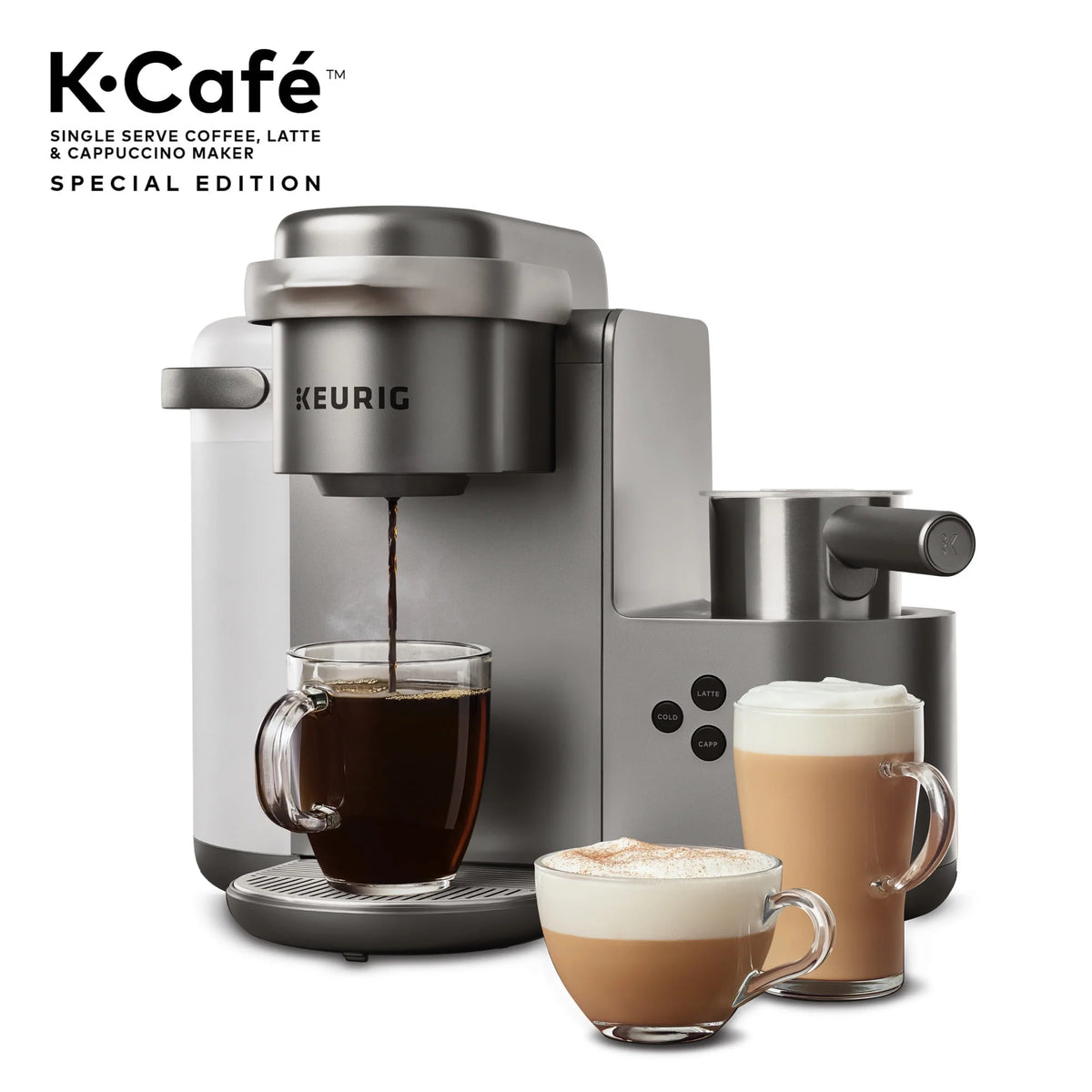 Single Serve K-Cup Pod Coffee, Latte and Cappuccino Maker, Nickel H469