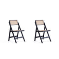 Black & Natural Cane Folding Dining Chair Set of 2 M44837