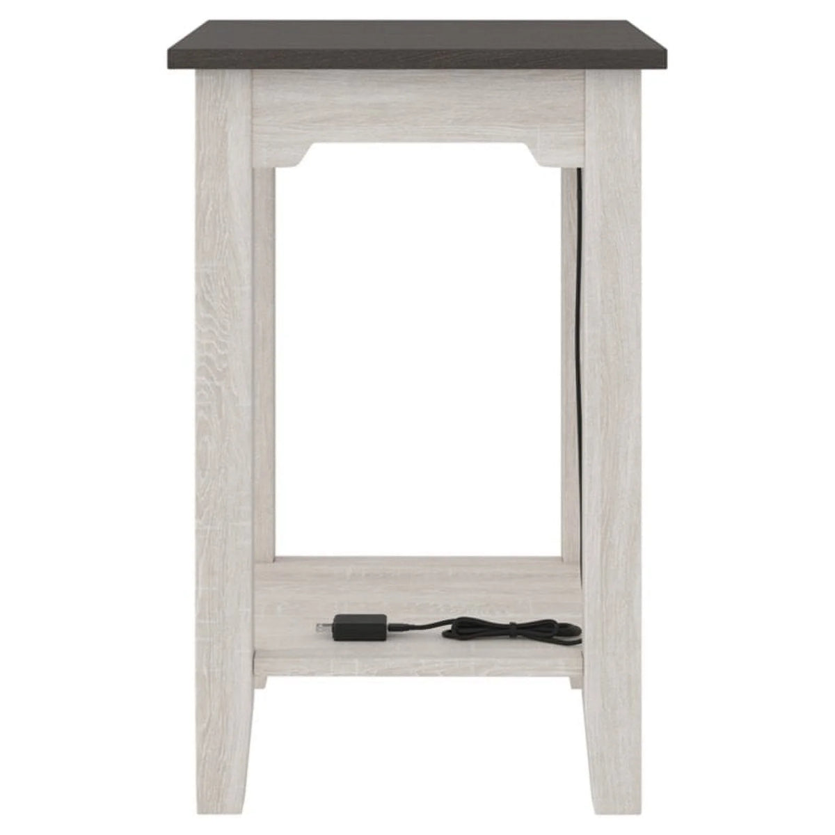 Farmhouse Engineered Wood End Table in Antiqued White/Gray S9839