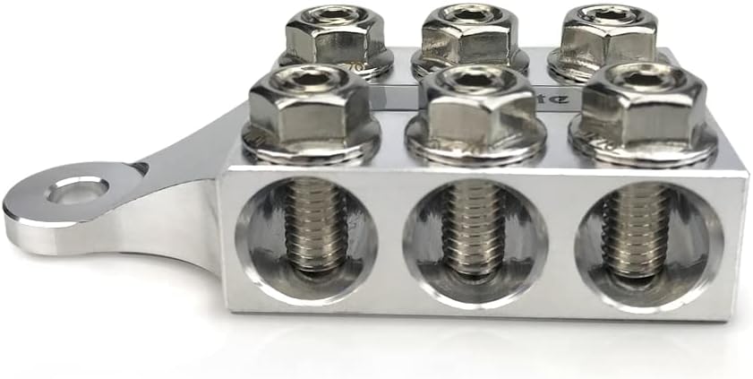 12-Way Post Terminal Distribution Block Bus Bar, 8AWG up to 4/0 AWG Gauge, Pack of 2 X4877